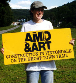 Construction in Vintondale sign