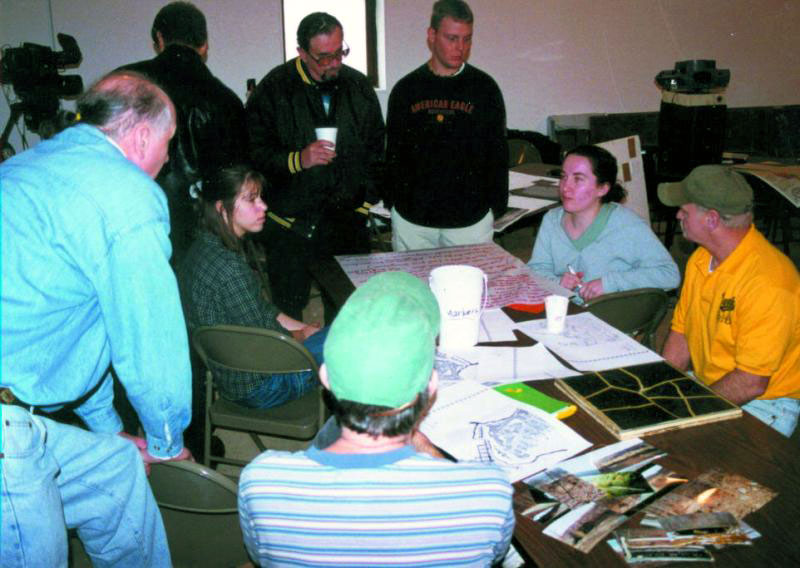 A community meeting at the AMD&ART Education Center