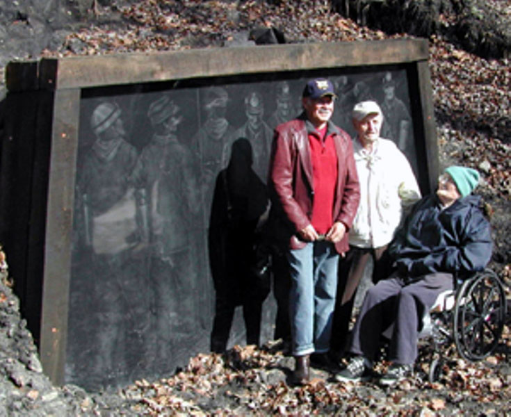 Three Former Miners at 2004 Portal Unveiling