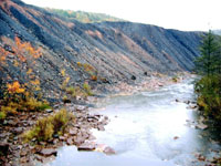 Coal Refuse (bony) Pile and AMD Impacted Stream